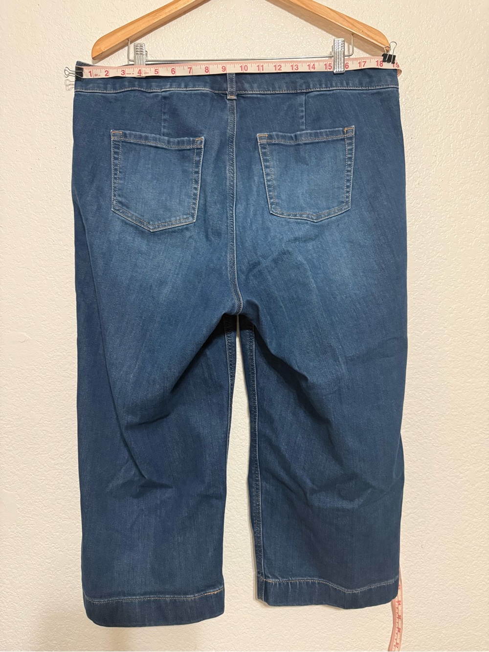 torrid Dark Blue Cropped High-Rise Button-Front Jeans - Picture 3 of 9